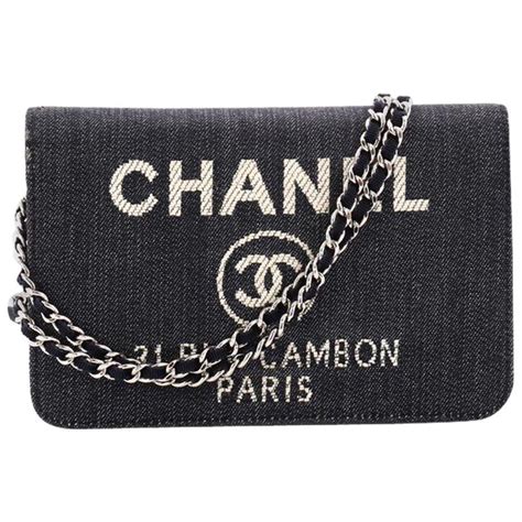 chanel denim wallet|Chanel wallet on chain preis.